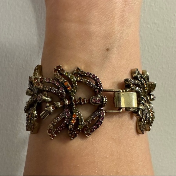 Fairycore Art Nouveau Jewelled Dragonfly Artistry Bracelet (Art Deco, Exquisite) - Picture 7 of 11